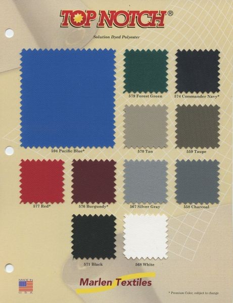 Top Notch Sample Card - Awning Samples